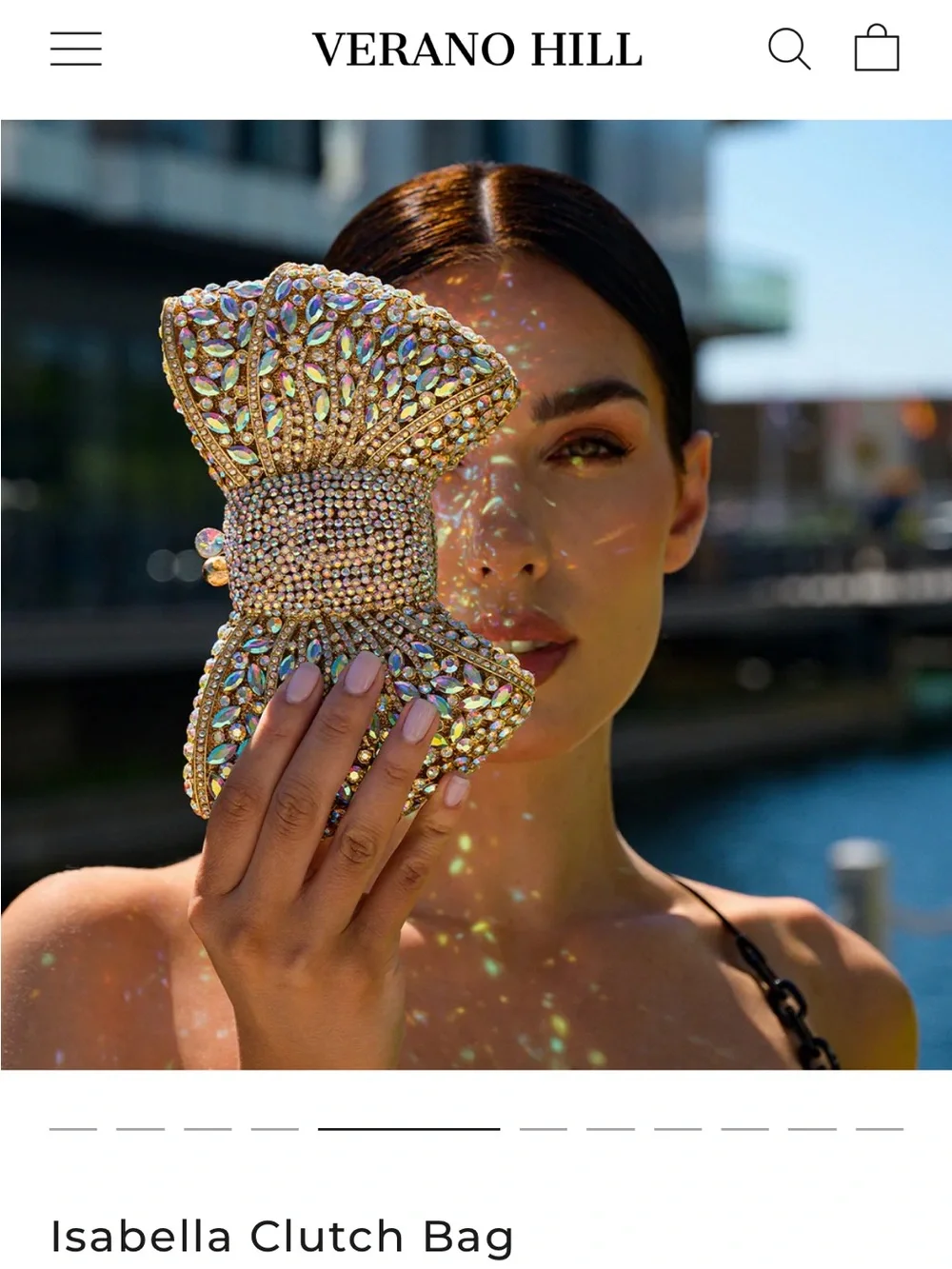 Verano Hill Crystal Bow Phone Case – Iridescent Gold BNNT